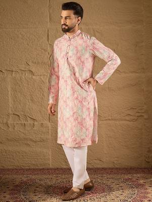 Men multi viscose  ethnic motifs printed straight kurta 3