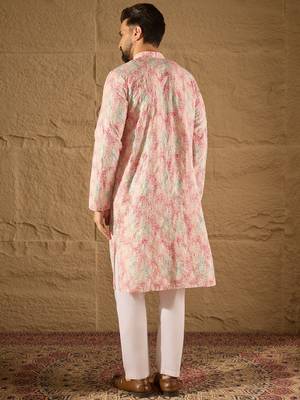 Men multi viscose  ethnic motifs printed straight kurta 4