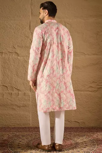 Men multi viscose  ethnic motifs printed straight kurta