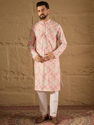 Men multi viscose  ethnic motifs printed straight kurta 5