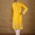 Men yellow verican solid embroidered straight kurta