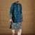 Men blue vertican solid embroidered straight kurta