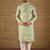 Men green chanderi silk embroidered straight kurta
