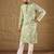 Men green chanderi silk embroidered straight kurta