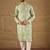 Men green chanderi silk embroidered straight kurta
