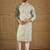 Men blue chanderi silk embroidered straight kurta
