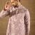 Men lavender chanderi silk embroidered straight kurta