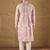 Men lavender chanderi silk embroidered straight kurta