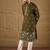Men olive vertican solid embroidered straight kurta