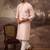 Men pink silk blend solid woven design straight kurta