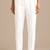 Men white poly silk solid ethnic trouser
