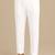 Men white poly silk solid ethnic trouser