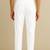Men white poly silk solid ethnic trouser