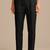 Men black poly silk solid ethnic trouser