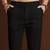 Men black poly silk solid ethnic trouser
