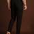 Men black poly silk solid ethnic trouser