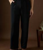 Men black modal solid regular korean pant