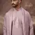 Men lavender silk blend embroidered straight kurta trouser with dupatta