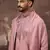 Men pink silk blend embroidered straight kurta trouser with dupatta