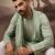 Men green silk blend embroidered straight kurta trouser with dupatta