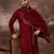 Men maroon silk blend embroidered straight kurta trouser with dupatta