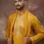 Men yellow silk blend embroidered straight kurta trouser with dupatta