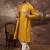 Men yellow silk blend embroidered straight kurta trouser with dupatta