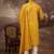 Men yellow silk blend embroidered straight kurta trouser with dupatta