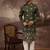 Men green silk blend solid embroidered straight kurta