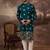 Men blue silk blend solid embroidered straight kurta
