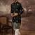 Men black silk blend solid embroidered straight kurta