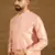 Men peach polyester solid embroidered straight kurta