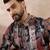 Men black silk blend printed mandarin collar straight kurta