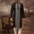 Men black silk blend solid embroidered straight kurta