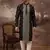 Men black silk blend solid embroidered straight kurta