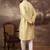 Men yellow silk blend solid embroidered straight kurta