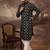 Men black silk blend solid embroidered straight kurta