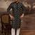 Men black silk blend solid embroidered straight kurta