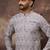 Men lavender viscose rayon solid embroidered straight kurta