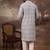 Men lavender viscose rayon solid embroidered straight kurta