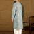 Men blue viscose rayon abstract embroidered straight kurta
