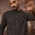 Men black viscose rayon bandhani embroidered straight kurta