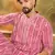 Men red viscose rayon shibori embroidered straight kurta