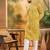 Men yellow viscose rayon shibori embroidered straight kurta