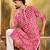 Men red viscose rayon shibori embroidered straight kurta