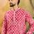 Men red viscose rayon shibori embroidered straight kurta