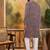 Men purple viscose rayon shibori embroidered straight kurta