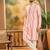Men peach viscose rayon solid embroidered straight kurta