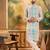 Men multi viscose rayon solid embroidered straight kurta