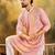Men multi viscose rayon solid embroidered straight kurta